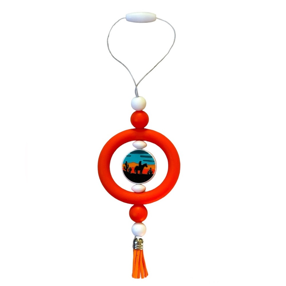 Cowboy Sunset Car Charm